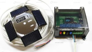 Внешний вид контроллера СОНЯХ DIN - блока управления двухосным солнечным трекером для слежения за солнцем (ориентация солнечных панелей по максимуму освещенности и генерации энергии)